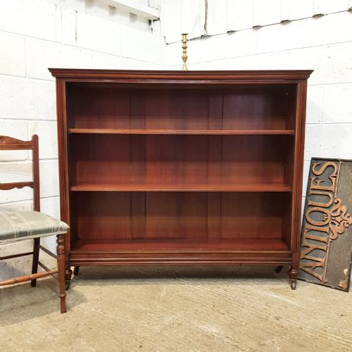 Antique Edwardian Mahogany Open Bookcase C1900