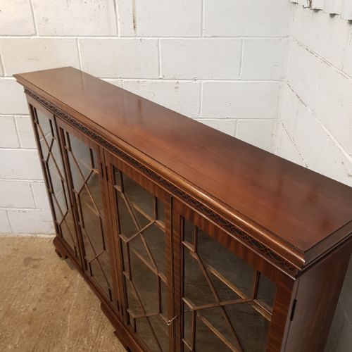 fig 2. ANTIQUE LATE VICTORIAN MAHOGANY ASTRAGAL GLAZED BOOKCASE C1890