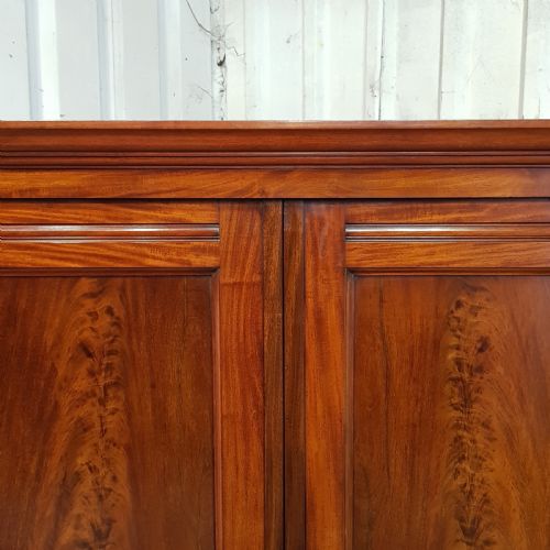 fig 1. ANTIQUE VICTORIAN FLAMED MAHOGANY DOUBKE WARDROBE C1880