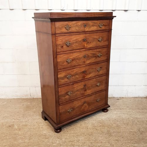 fig 1. ANTIQUE 19TH CENTURY FLEMISH TALL CHEST OF DRAWERS C1880