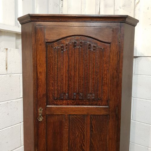 fig 2. ANTIQUE OAK LINEN FOLD HALL ROBE C1920