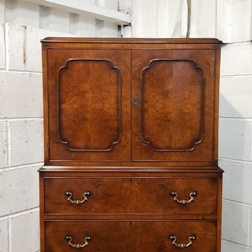 fig 2. ANTIQUE QUALITY BURR WALNUT TALLBOY C1920