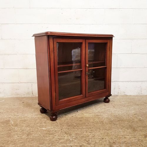 fig 2. ANTIQUE VICTORIAN MAHOGANY GLAZED BOOKCASE C1880