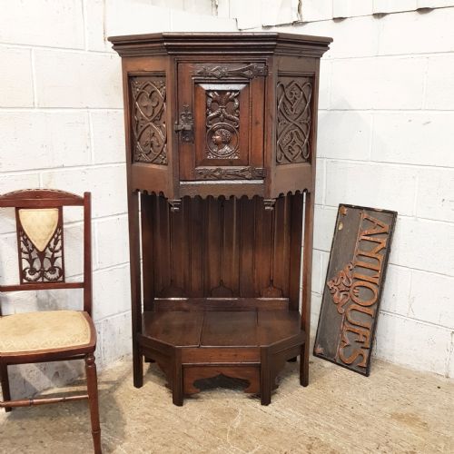 Antique 18th Century Period Carved Joined  Oak Cupboard C1760-80