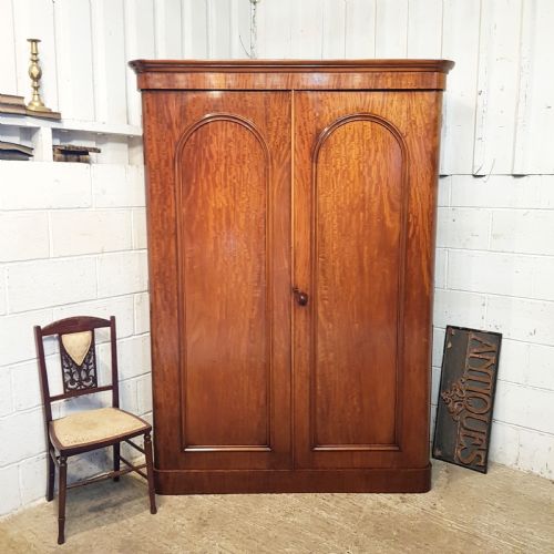 Antique Victorian Mahogany Double Wardrobe C1880