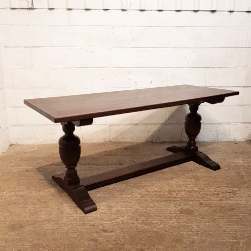 fig 1. ANTIQUE OAK REFECTORY DINING TABLE C1920