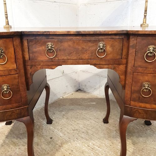 fig 2. ANTIQUE BURR WALNUT SERPENTINE SHAPED DRESSING TABLE C1920