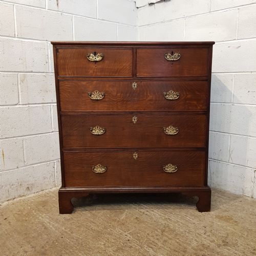 fig 2. ANTIQUE 18TH CENTURY PERIOD COUNTRY OAK CHEST OF DRAWERS C1780