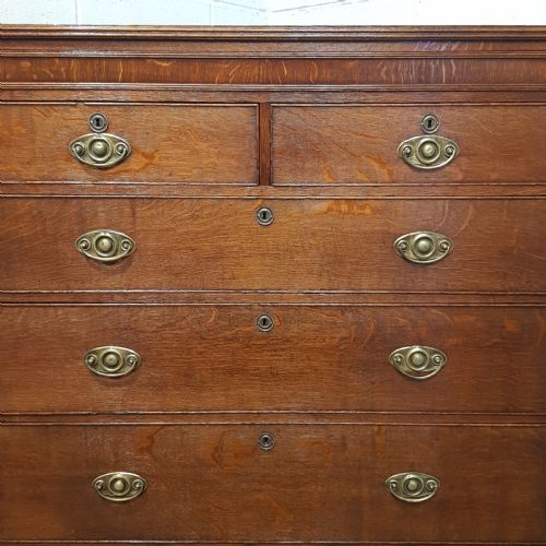 fig 1. ANTIQUE 18th CENTURY PERIOD COUNTRY OAK CHEST OF DRAWERS C1780
