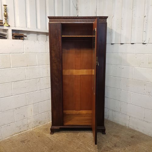 fig 1. ANTIQUE WARING & GILLOWS SINGLE. MAHOGANY WARDROBE C1920