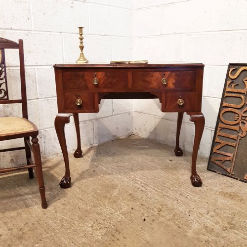 Antique Flamed Mahogany Lowboy Desk C1920