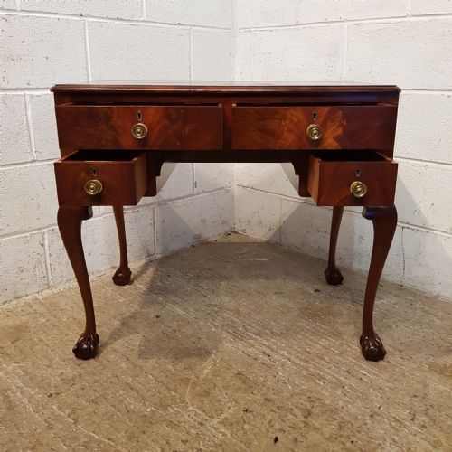 fig 2. ANTIQUE FLAMED MAHOGANY LOWBOY DESK C1920