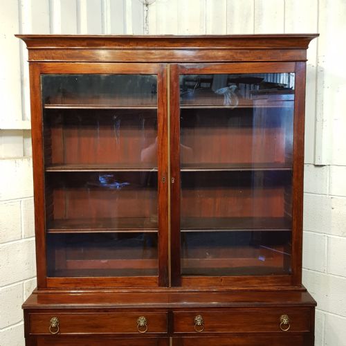 fig 2. ANTIQUE REGENCY MAHOGANY LIBRARY BOOKCASE C1820