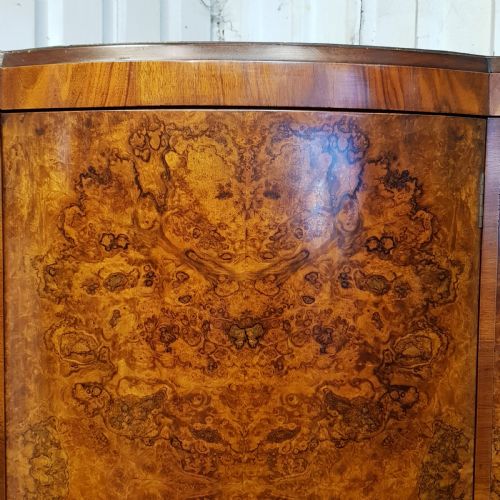 fig 2. ANTIQUE BURR WALNUT SERPENTINE SHAPED TRIPLE WARDROBE C1920