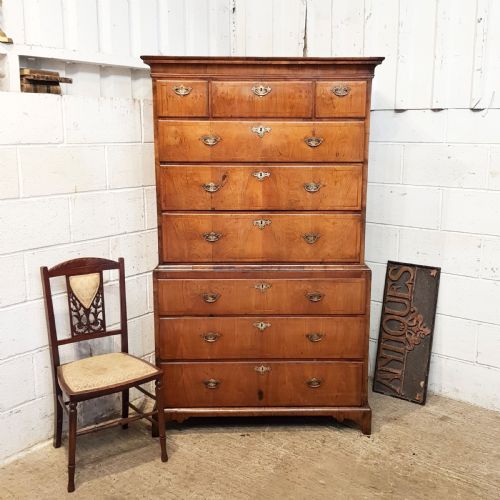 Antique 18th Century Walnut Chest on Chest of Drawers C1780