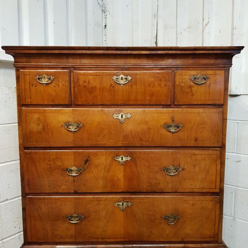 fig 2. ANTIQUE 18TH CENTURY WALNUT CHEST ON CHEST OF DRAWERS C1780
