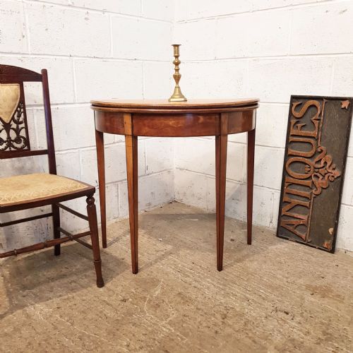 Antique Regency Satinwood Fold Over. Ard Table C1820