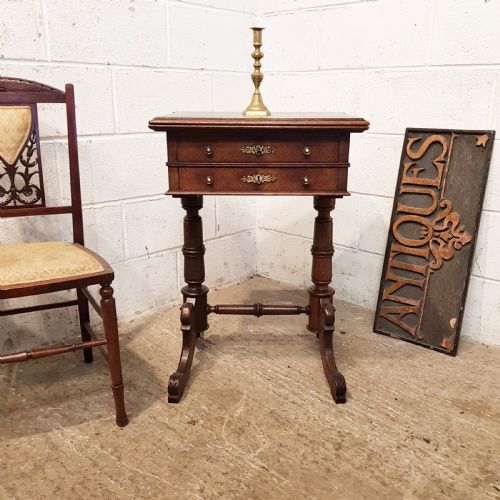 Antique 19th Century French Parquetry & Inlaid Fold Over Games Side Table C1880