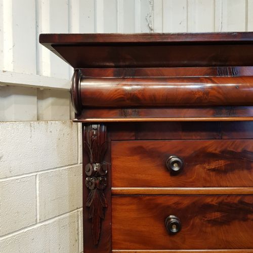 fig 2. ANTIQUE VICTORIAN TALL MAHOGANY SCOTCH CHEST OF DRAWERS C1860