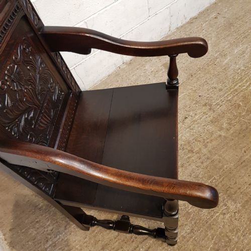 fig 2. ANTIQUE VICTORIAN CARVED OAK WAINSCOT CHAIR C1860