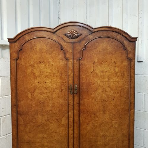 fig 2. ANTIQUE BURR WALNUT DOUBLE WARDROBE C1920