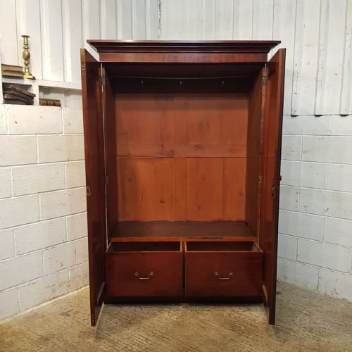 fig 1. ANTIQUE.VICTORIAN MAHOGANY DOUBLE WARDROBE C1870