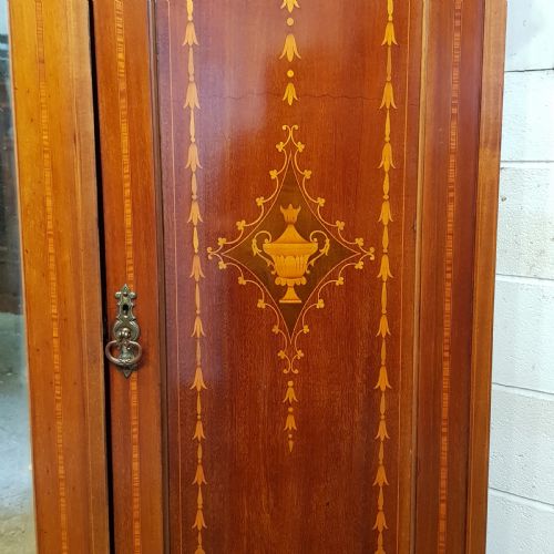 fig 2. ANTIQUE EDWARDIAN INLAID MAHOGANY TRIPLE WARDROBE C1900