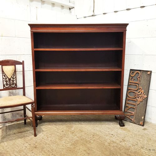 Antique Edwardian Mahogany Open Bookcase C1900