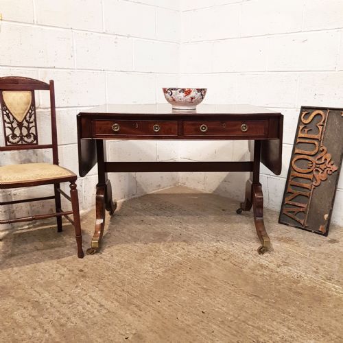 Antique Regency Mahogany Drop Leaf Sofa Table C1820