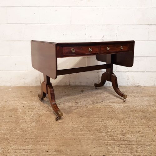 fig 2. ANTIQUE REGENCY MAHOGANY DROP LEAF SOFA TABLE C1820