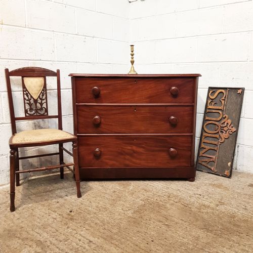 Antique Victorian Small Mahogany Chest Lf Drawers C1880