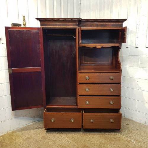 fig 2. ANTIQUE EDWARDIAN MAHOGANY COMBINATION WARDROBE C1900