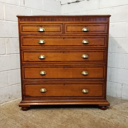 fig 1. ANTIQUE 18TH CENTURY OAK & MAHOGANY CHEST OF DRAWERS C1780