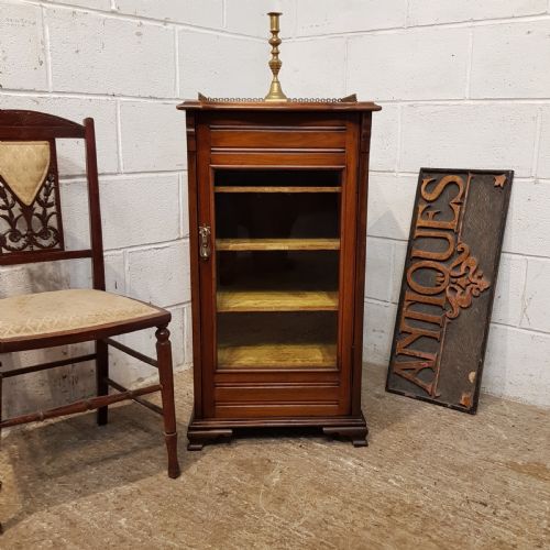 Antique Late Victorian Walnut Music Cabinet C1890
