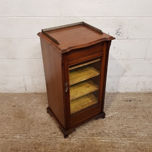 fig 1. ANTIQUE LATE VICTORIAN WALNUT MUSIC CABINET C1890