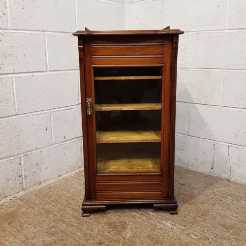 fig 2. ANTIQUE LATE VICTORIAN WALNUT MUSIC CABINET C1890