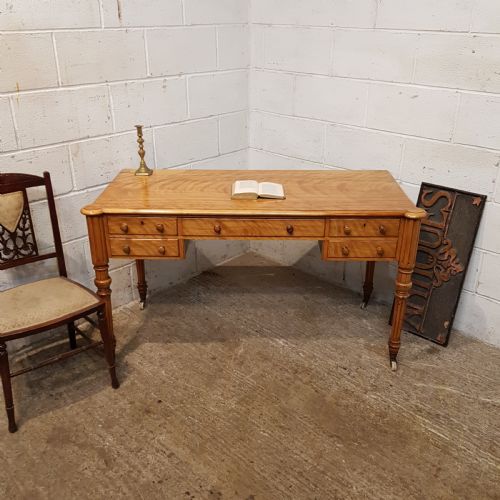 Antique Victorian Satinwood Writing Table  C1880