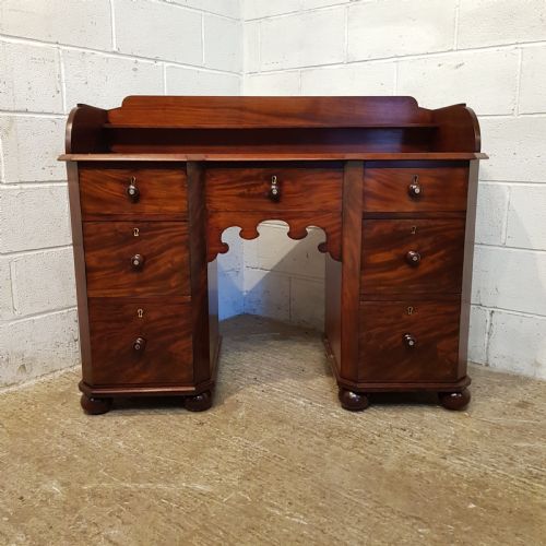 Antique William 1v  Scottish  Mahogany Breakfront Desk C1830