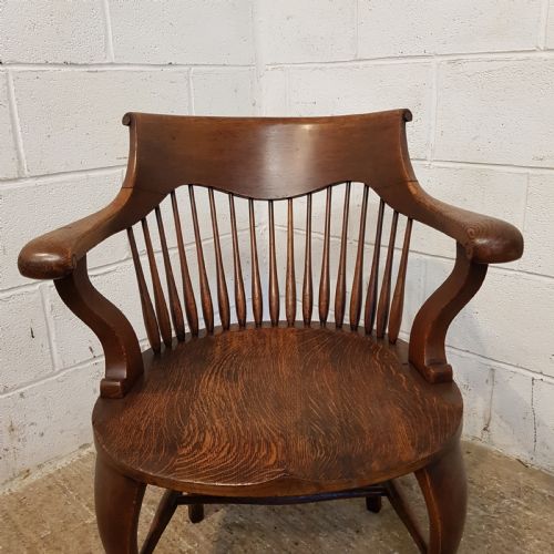 fig 1. ANTIQUE EDWARDIAN OAK DESK CHAIR C1900