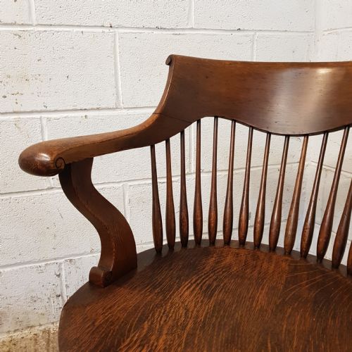fig 2. ANTIQUE EDWARDIAN OAK DESK CHAIR C1900