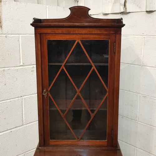 fig 2. ANTIQUE REGENCY SMALL MAHOGANY BOOKCASE ON CABINET C1820