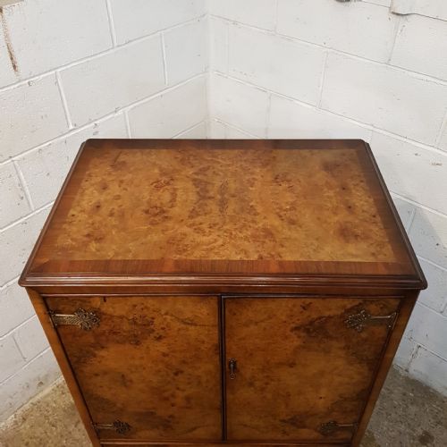 fig 1. ANTIQUE BURR WALNUT TALL BOY C1920