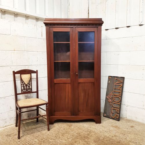 Antique 19th Century Mahogany Biedermeier Glazed Bookcase C1870