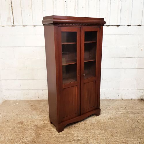 fig 2. ANTIQUE 19TH CENTURY MAHOGANY BIEDERMEIER GLAZED BOOKCASE C1870