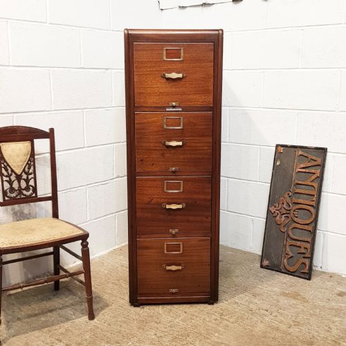 Antique American Mahogany Filing Cabinet by Library Bureau Ltd Isa C1920