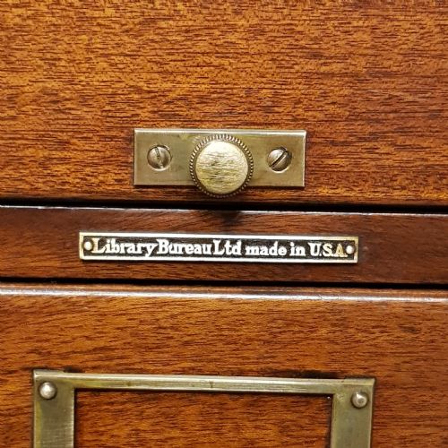 fig 2. ANTIQUE AMERICAN MAHOGANY FILING CABINET BY LIBRARY BUREAU LTD ISA C1920