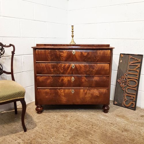 Antique 19th Century Mahogany Biedermieier Chest of Drawers C1840