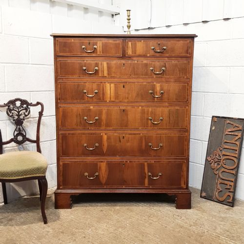 Antique Late 18th Century Mahogany & Walnut Chest of Drawers C1780