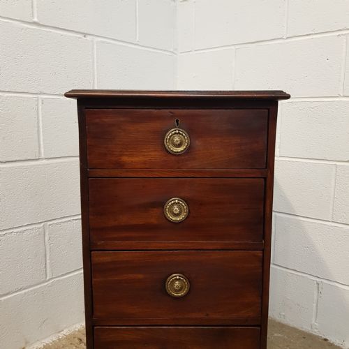 fig 1. ANTIQUE REGENCY ALL NARROW MAHOGANY CHEST OF DRAWERS C1820