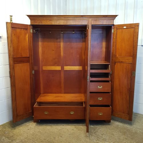 fig 2. ANTIQUE VICTORIAN BURR OAK TRIPLE WARDROBE CC1880